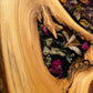 Midnight Bloom | Custom Floral Epoxy Side Table
